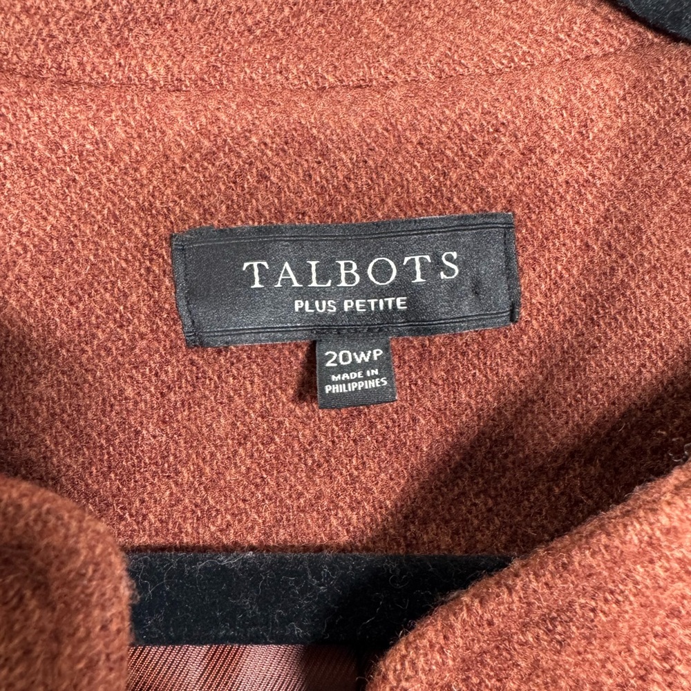 Talbots Wool Blend Rust Jacket Blazer Plus Petite… - image 3